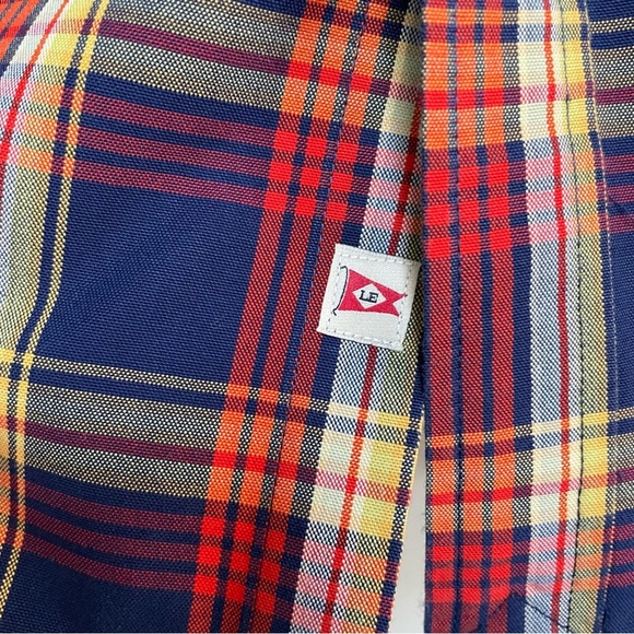 Lands End Men’s Cotton Button Down Plaid Long Sleeve Traditional Fit Shirt - Picture 4 of 9